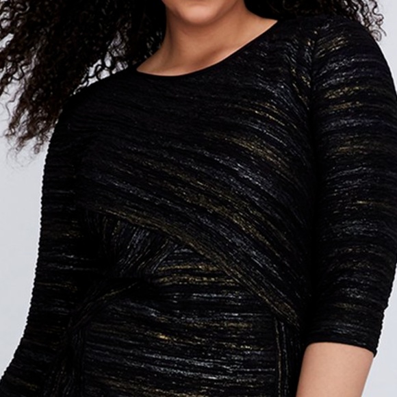 Lane Bryant Metallic Fitted Sheath Dress Crinkled - Picture 2 of 6